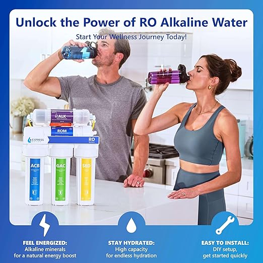 Express Water ROALK5D 10-Stage Alkaline Under Sink Reverse Osmosis Water Filter System, NSF Certified 372, 50 GPD, Reduces 99% of Impurities, BPA Free, Deluxe Chrome Faucet