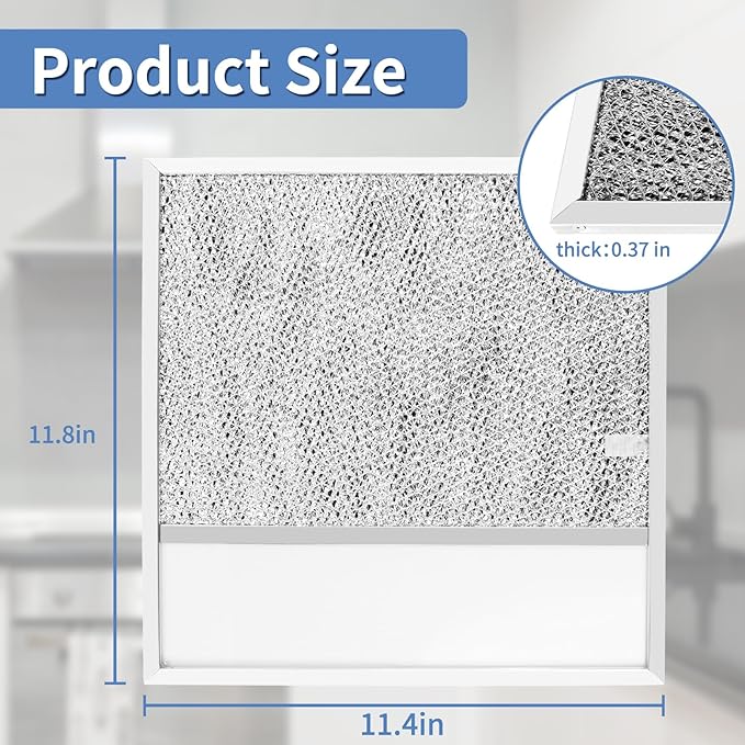 BP57 Range Hood Filter - for Broan-NuTone 43000 Kitchen Grease Filter, Aluminum Filter with Lens 11 3/8" x 11 3/4" (1 Pack)