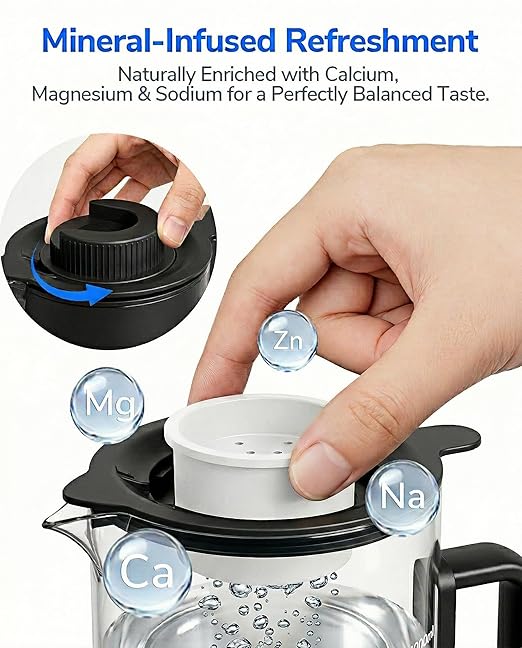 Mate 3 UV Reverse Osmosis Water Filter Countertop, 3:1 Pure to Drain, Autofill Pitcher, No Installation Water Purifier, Portable 9 Stage RO Water Filtration with Remineralization, Self-Cleaning, Black