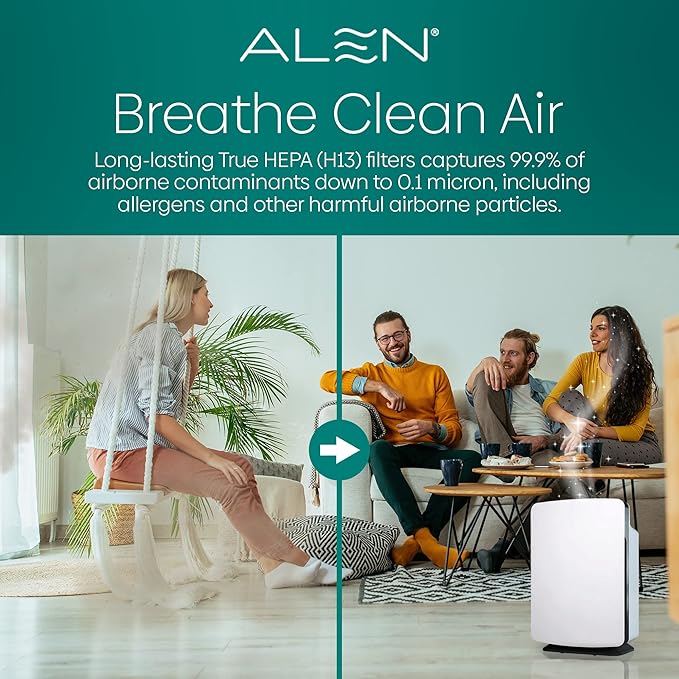 Alen Classic-Silver Carbon Replacement Air Filter for BreatheSmart Classic — True HEPA Filter to Remove Mold, Dust, Pollen and Light Odor — Air Cleaner for Pet Odor, Fur and Dander — 1 Filter