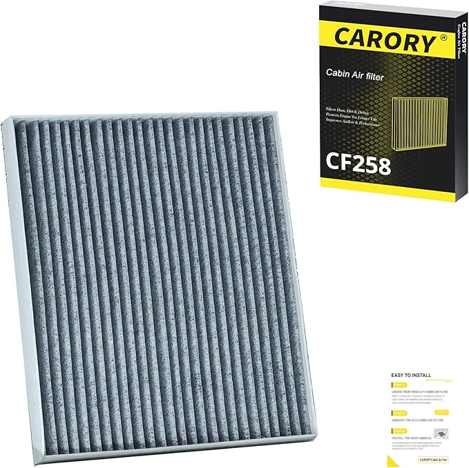 CARORY Cabin Air Filter w/Activated Carbon for Hyundai Elantra (2017–2020), Accent (2018–2022), Elantra GT (2018–2020), Kia Forte (2019–2024), Rio (2018–2023), Forte5 (2020–2024), OE# 97133-F2000