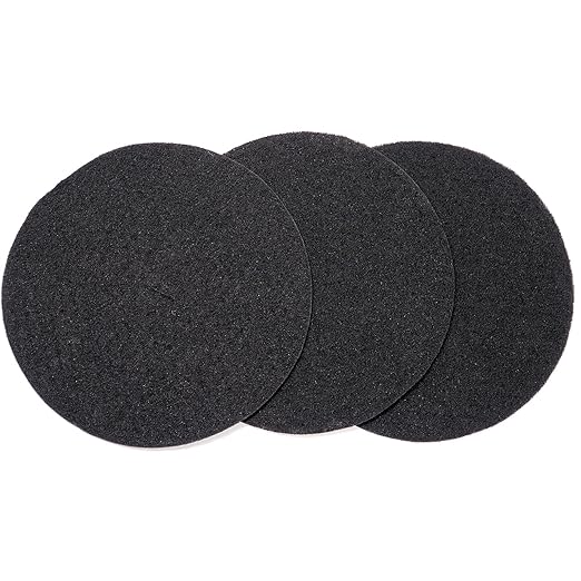 PAWZIDEA 3-Pack Replacement Activated Carbon Filter for PAWZIDEA Outdoor Ready 3.1 Gallon Dog Poop Trash Can Brown/Black/Gray, 7.8" Round, 1/5" Thick Deodorizing Carbon Filters, EFFECTIVE ODOR CONTROL