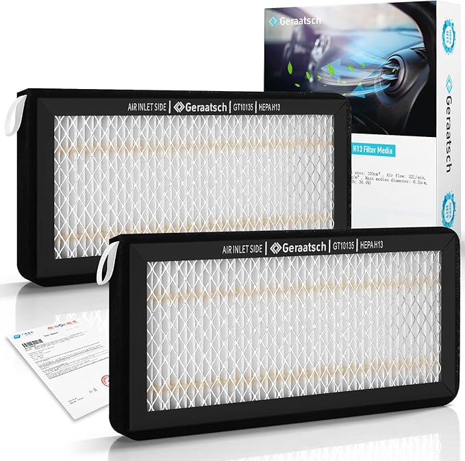 HEPA Cabin Air Filter with Activated Carbon Bean, Tested 99.95% Filtration, Zero deformation, CF10135 for Honda Civic(01-05), CR-V(02-06), Element(03-11), Acura RSX(2002-2006)