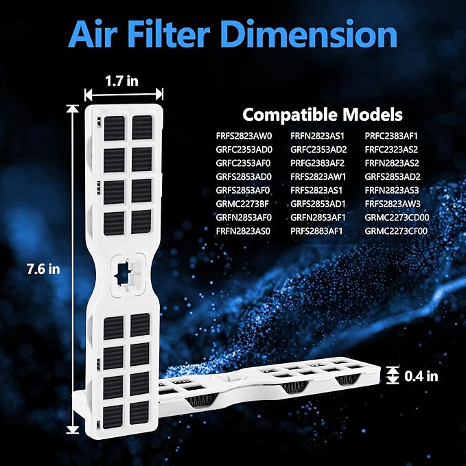 ROMON 6 Pack Refrigerator Air Filter Replacement for Frigidaire FRGPAAF2 PureAir AF-2 Air Filter Compatible with Frigidaire FRFC2323AS, FRFC232LAF, FRFC233LAF, FRFG2323AF, FRFN2823AS Fridge