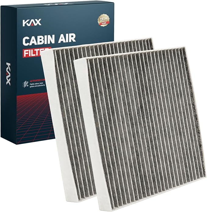 KAX HEPA Cabin Air Filter with Activated Carbon, CF12820 Replacement for Hyundai Elantra, Ioniq 5 Ioniq 6, Kona, Santa Cruz, Santa Fe, Sonata, Tucson, Kia EV6, EV9, K4, K5, Niro, Sorento, GV60, 2 PACK