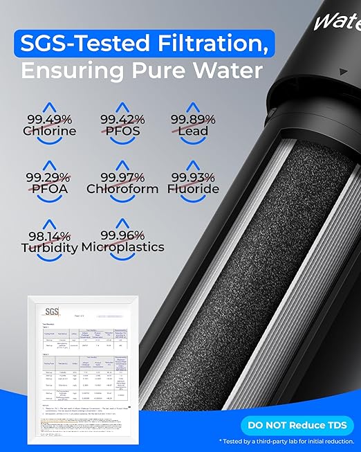 Waterdrop UA-5Y 5-Year Under Sink Water Filter System, Ultra Long Life, Reduces Lead, Chlorine, Bad Taste & Odor, Water Filter for Sink Faucet Connects Directly to Your Faucet