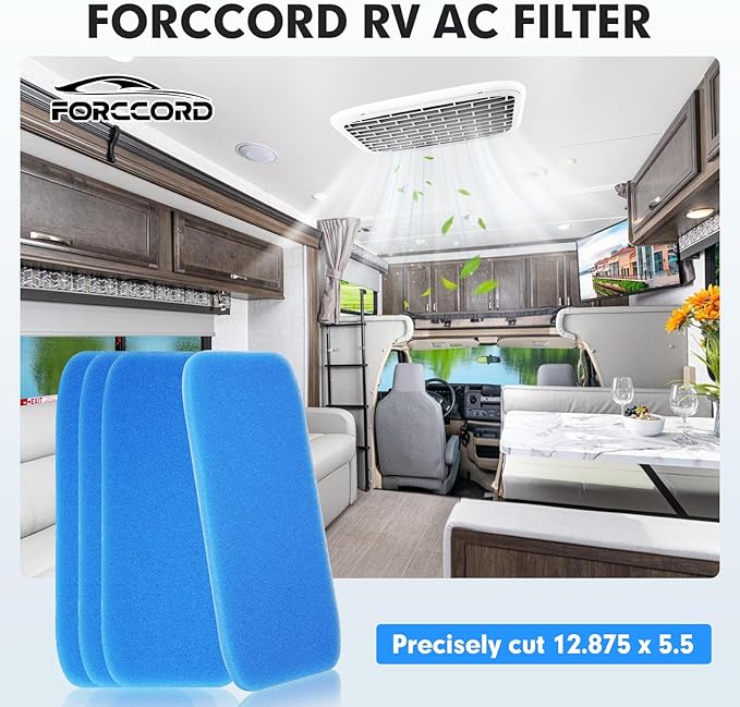 RV AC Filter RV Air Filters Replacement for Air Conditioner Vent, Washable AC Filter 12.875 x 5.5 for Camper Vent MERV 6 AC 160g 4-PACK