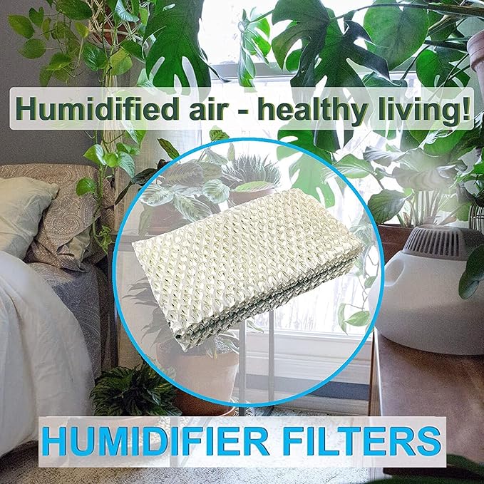 HQRP 4-pack HDC411 Wick Filter Replacement for Essick Air AIRCARE Horizon HD3120DCN, Titan TE3140DSLV, Canyon 14416A 4.75-Gallon Console Evaporative Humidifiers, HDC-411