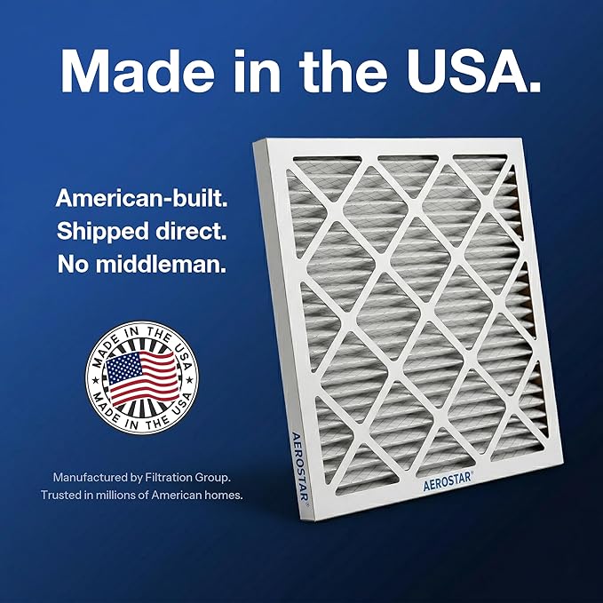 Aerostar 20x25x4 MERV 13 Pleated Replacement Air Filter for Honeywell FC100A1037, 1 Pack (Actual Size: 20" x 24 3/4" x 4 3/8")