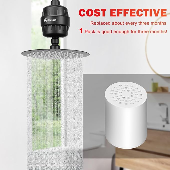 15 Stage Shower Filter Replacement Cartridge, Universal High Output Shower Filter for Hard Water Remove Chlorine and Harmful Substances, Body Caring, 1 Pack
