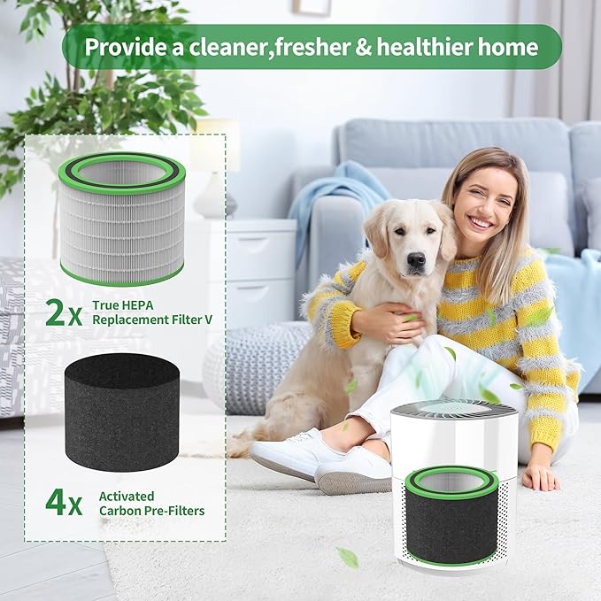 AC3000W Replacement Filter V FLT151 Compatible with AC3000W, AC3000B, AC3050, AP3151W, AC151 Airsafe Air Purifiers, 2 H13 HEPA + 4 Carbon Pre-Filter, FLT151VO for VOCs