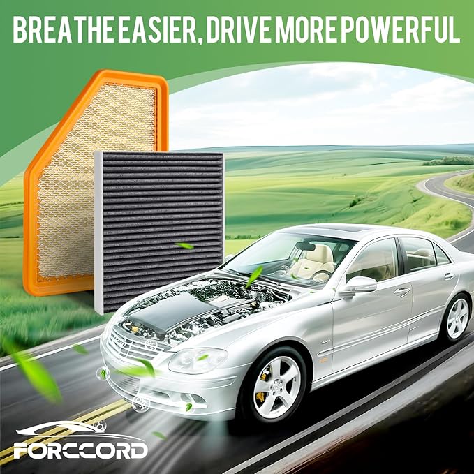 Cabin & Engine Air Filter Fit for Chevy Volt L4 1.5L 2016-2019 Activated Carbon Cabin Filter Replace#CF11966 23437180 Car Accessories