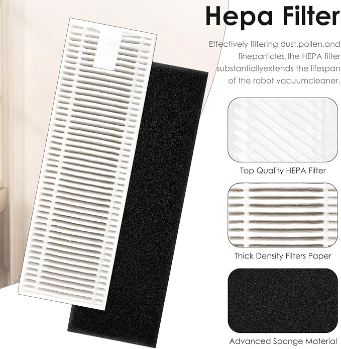 (12 Pieces) HEPA Filters Compatible With Tikom G8000/ G8000 Pro, Wet Dry Vacuum Cleaner Filter Kit, Replacement Parts 12 Filters