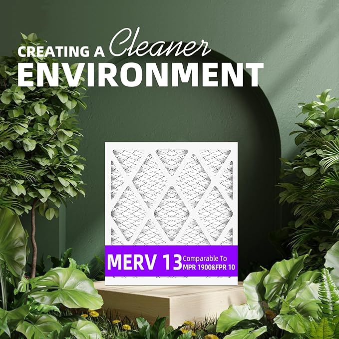 14x18x1 MERV 13 (6-Pack) Pleated Air Filter (Actual Size: 13.75"x17.75"x0.75") MPR 1900 & FPR 10, Furnace Air Filters 14x18x1 air filter
