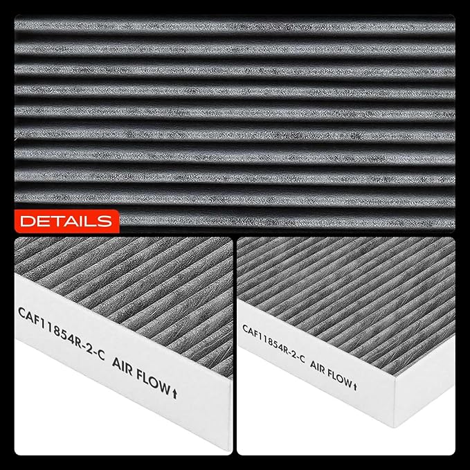 A-Premium 2-PC Cabin Air Filter with Activated Carbon Compatible with Nissan Vehicles - Rogue (2014-2020), Rogue Sport (2017-2022), Qashqai (2017-2022) - Replace# 27277-4BU0A