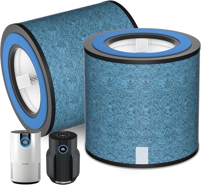 2 Pack HP152 HP153 Replacement Filter Compatible with Shark HP152 HP153 HP155 HP100 HP102 HP132 and HC450 HC451 HC452 HC455 Air Purifier, Part No. HE1FKPET, HE1FKBAS