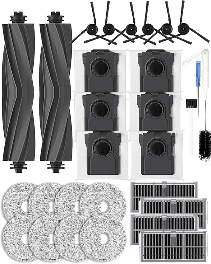 Yivy Accessories for Dreame L10s Ultra Gen 3/L50 Ultra AE/X40 Ultra/L40 Ultra /X40 Master,Replacement Parts for Mova P70 Pro Ultra/Mova P50 Pro Ultra/Mova P10 Pro Ultra Vacuum Cleaner,2 Main Brushes