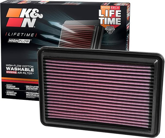 K&N High-Flow Original Lifetime Engine Air Filter: Increase Power: Premium, Washable: Compatible with 2014-2022 Nisssan/Renault: Qashqai, Rogue, X-Trail, Kadjar, Koleos, QM6, 33-5016