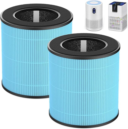 B-D02L/M05/B-D02U Filter Compatible with VEWIOR B-D02U, for MOOKA B-D02L& M05, for Tailulu D10 Air Purifi-er, 3-Stage Efficient Filte for B-D02L/M05/B-D02U, Blue, Smoke Filter