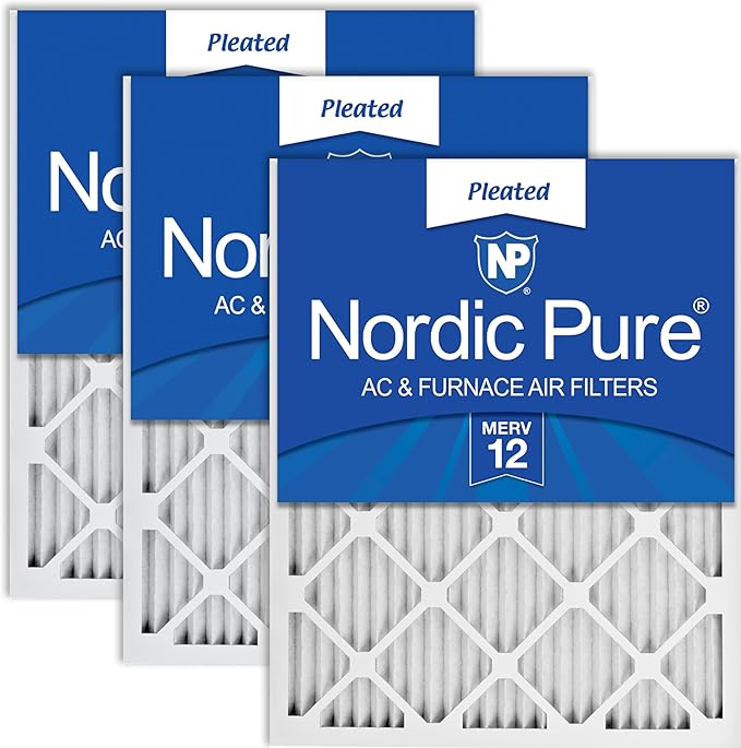 Nordic Pure 14x20x1 (Actual Size: 13 1/2 x 19 1/2 x 3/4) Pleated MERV 12 Air Filters 3 Pack