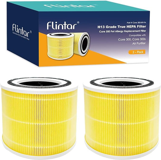 Core 300 Pet Allergy Replacement Filters, Made in TAIWAN, Compatible with LEVOIT Core 300, Core 300S VortexAir Air Purifier, H13 Grade True HEPA Filter Replacement, Core 300-RF-PA, 2-Pack