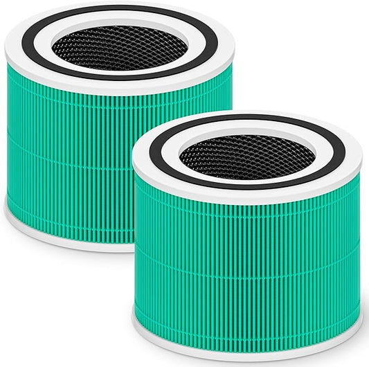 Core 300 Toxin Absorber Replacement Filter for LEVOIT Core 300 Core 300-P Core 300S Core 300S-P Vortex Air Air Purifier, 3-in-1 High-Efficiency Activated Carbon filter, Core 300-RF-TX, 2 Pack, Green