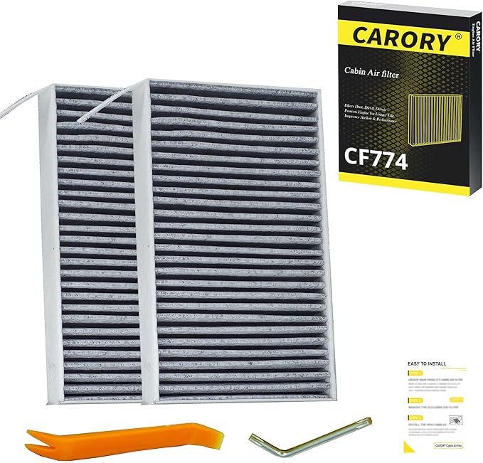 2PCS Cabin Air Filter with Activated Carbon for Tesla Model 3 (2017-2026), Model Y (2020-2026), OE# 1107681-00-A, CF12774, XC11952C