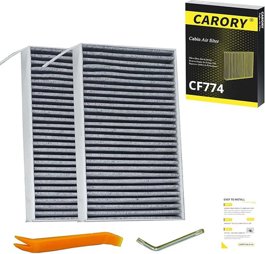 2PCS Cabin Air Filter with Activated Carbon for Tesla Model 3 (2017-2026), Model Y (2020-2026), OE# 1107681-00-A, CF12774, XC11952C