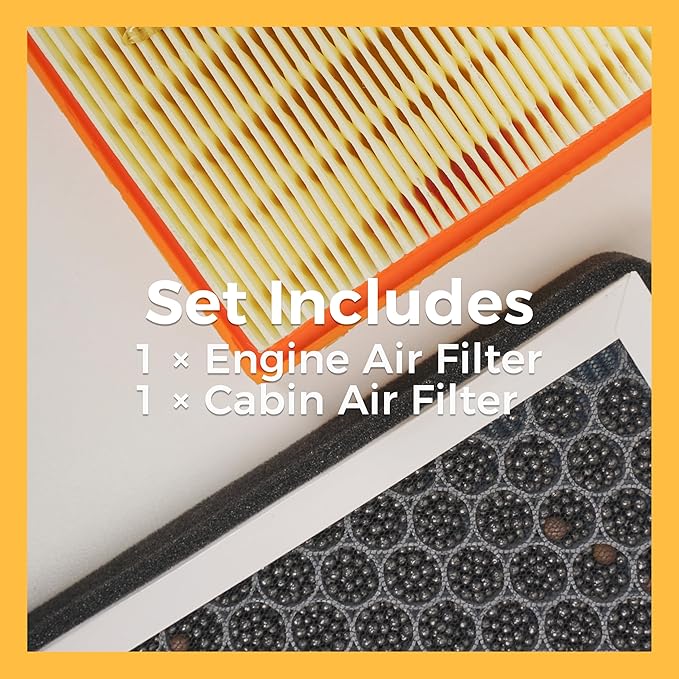 Engine Air Filter&Cabin Air Filter Combo Pack-Compatible with Jeep Grand Cherokee 2022 2023 2024 2025,Grand Cherokee L 2021-2025 NOT compatible with Grand Cherokee 2021 &Cherokee WK 2022