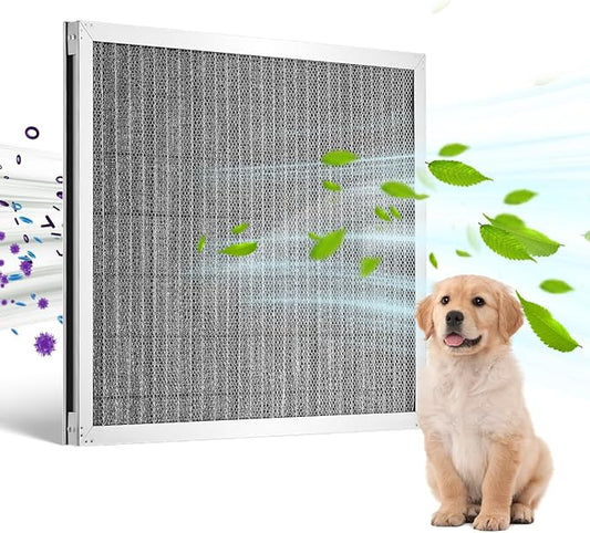 VEVOR Electrostatic Air Filter, 16x20x1 inch Washable & Reusable Aluminum AC/HVAC Furnace Filter, MERV 8 Long Lifetime, Healthier Home or Office (Actual Size: 15.5 x 19.75 x 0.82 in)