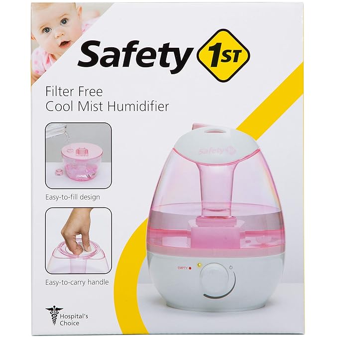 Safety 1st Filter Free Cool Mist Humidifier, Pink, Pink