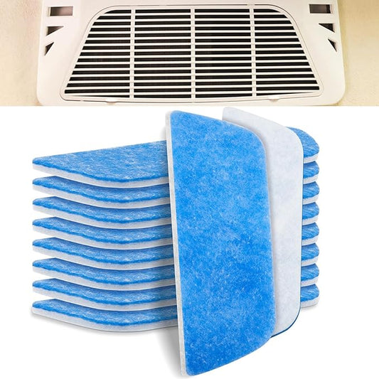 Ziliny 10 Pack RV AC Filters for Air Conditioner Vent 16 x 6 Inch Rv Filters Replacement for Air Conditioner Vent Compatible with MERV 6 AC Filter (Rounded Corner Trapezoid)