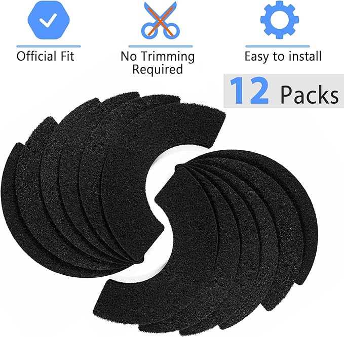 Activated Carbon Filters Compatible with LR 4 Cat Litter Box, Perfect Replacement Official Size (12Pack)