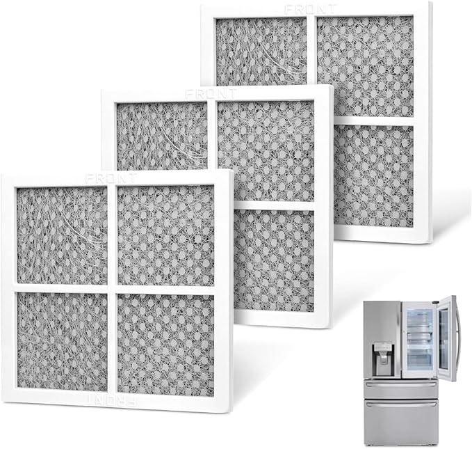 LRMDS3006S LRMVS3006S 3-PACK Refrigerator Air Filter Replacement for LG LRFVC2406S LRFVS3006S LRMDC2306S LRMDS3006D LRMVC2306D LRMVC2306S LRMVS3006D LRFVC2406D LRFXC2406D LRFXC2416D LRFXS2513S