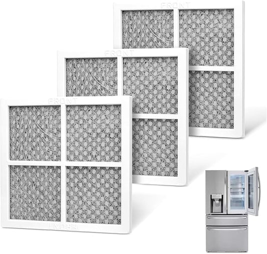 LRMDS3006S LRMVS3006S 3-PACK Refrigerator Air Filter Replacement for LG LRFVC2406S LRFVS3006S LRMDC2306S LRMDS3006D LRMVC2306D LRMVC2306S LRMVS3006D LRFVC2406D LRFXC2406D LRFXC2416D LRFXS2513S