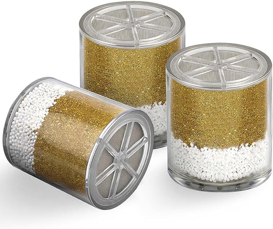 Replacement Filter Cartridge Compatible with HammerHead Showers, KDF Media Filter Refills for Refreshing Shower Water (3 Packs)
