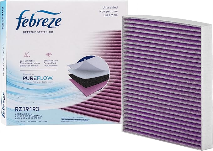 Febreze Odor Control Cabin Air Filter by PUREFLOW RZ19193 Fits 2018-2027 Volkswagen Tiguan 2.0L; 2019-2025 Jetta 1.4L, Teramont 2.0L; 2018-2023 Atlas 3.6L, Audi Q2 1.4L, TT RS Quattro 2.5L