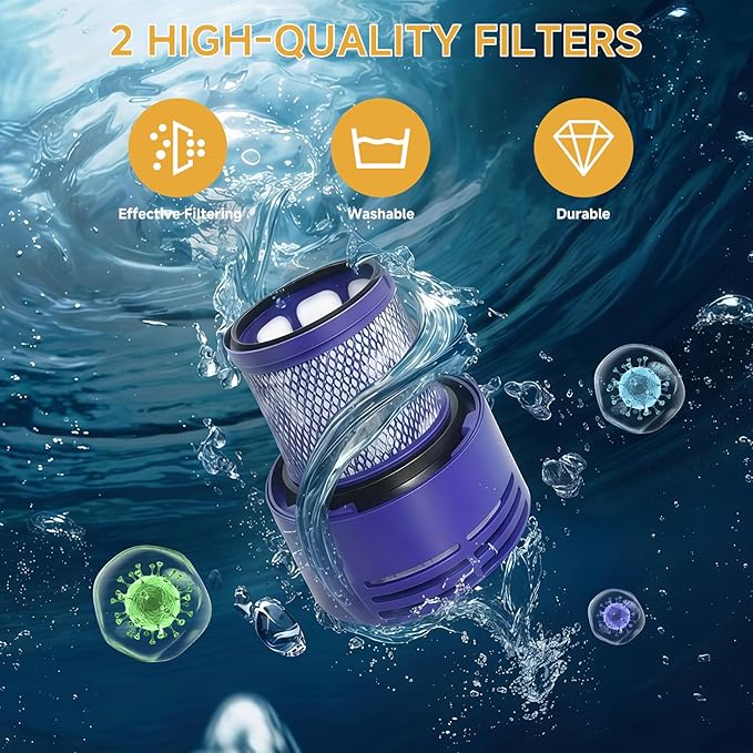 Upgraded 9000mAh 25.2V V11/V15 Battrey Replacement Compatible with Dyson V15 Extra/Absolute/Animal/Motorhead/Fluffy/Torque/Drive/Outsize/V15/SV15/SV22 Vacuum Cleaner. (Not for Screw-in Models)
