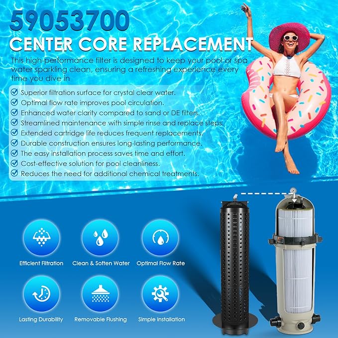 Yoursme 59053700 Center Core Replacement for Pentair Clean and Clear 100 and 125 Square Feet EC-160354 CCRP100 Pool/Spa Cartridge Filter