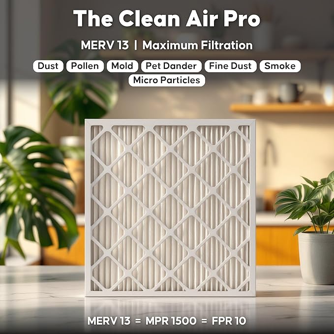 Aerostar 12x18x1 MERV 13 Pleated Air Filter, 6 Pack, AC Furnace Filters, HVAC Filter, Air Conditioner Filters, Heater Filters Replacement for Home (Actual Size: 11.75x17.75x0.75)