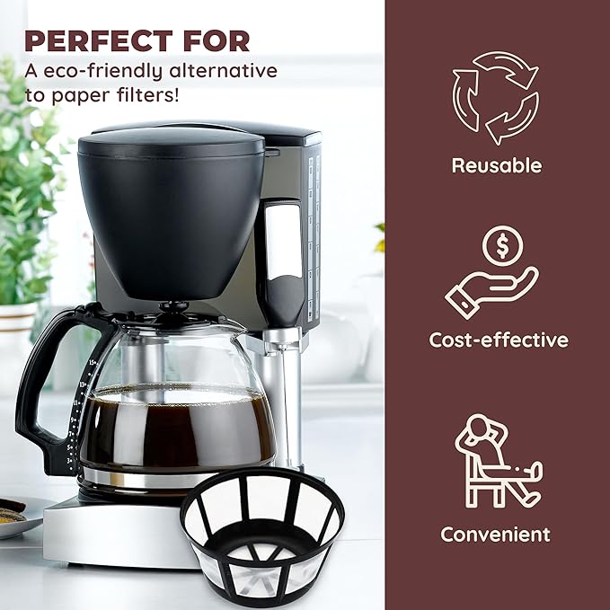 Fill 'n Brew Reusable Coffee Filter Basket for Most Coffe Makers, Such As Mr. Coffee Coffe Maker, Black & Decker Coffe Maker, Regal Coffee Maker & Procter Silex Coffee Maker
