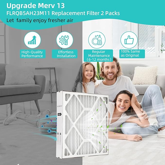2 Packs,Upgrade FLRQB5AH23M11 Merv 13 22.7"x20"x4.70" Air Filter Compatible with Trane FLRQB5AH23M11 and Envirowise 22.7 x 20.7 x 4.7 Air Filter,FLRQB5AH23M11 Merv 13 Filter