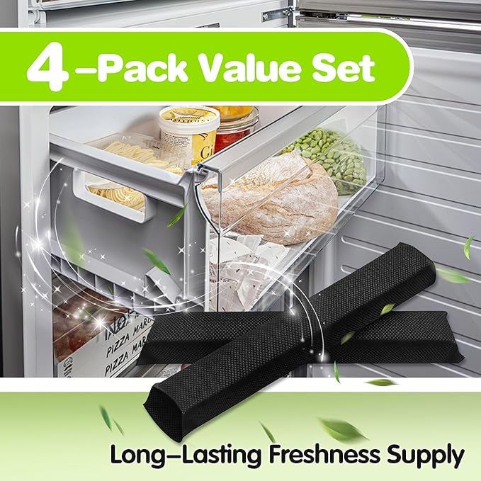 7236280 Active Air-Clean Filter Compatible with Miele Refrigerator, 4-Pack Odor-Absorbing Activated Carbon Filter