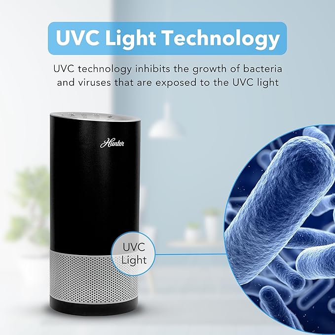 HP450UV True HEPA Air Purifier with UVC Light Technology in White Rose Gold