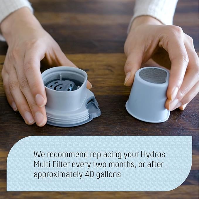 Hydros Filter Refill 2 Pack, Patented Fast Flo Tech, Replacement Water Filters for Hydros Pitchers, Carafes and Bottles, Filters 40 Gallons Each