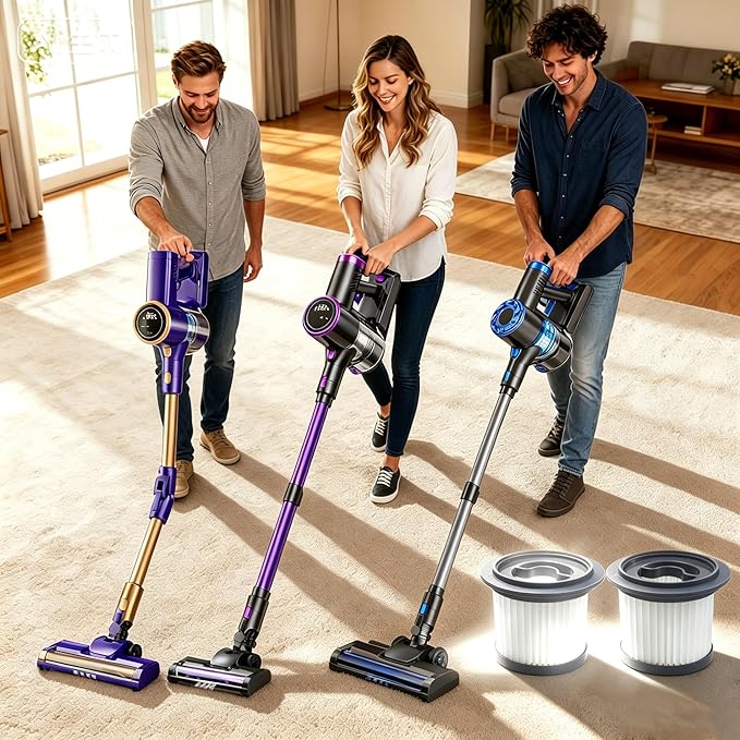 2 Pack Hepa Filter and 4 Pack Foam Filter Compatible with AIRDIYA P1 VG3,MHRMHR KP1108,Bieiao Cordless Vacuum Cleaner