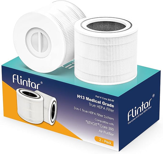 Core 300 Replacement Filters, Made in Taiwan, Compatible with LEVOIT Core 300-P, Core 300S Air Purifier, 3-in-1 H13 True HEPA Filter Replacement, Core 300-RF, 2-Pack