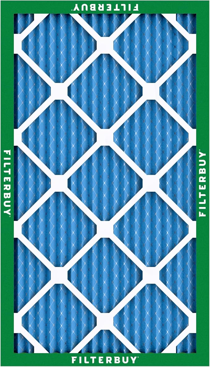 Filterbuy 10x24x1 Air Filter MERV 13 Optimal Smoke & Allergy Defense (2-Pack), Electrostatic Pleated HVAC AC Furnace Filters Replacement, Made in USA (Actual Size: 9.50 x 23.50 x 0.75)