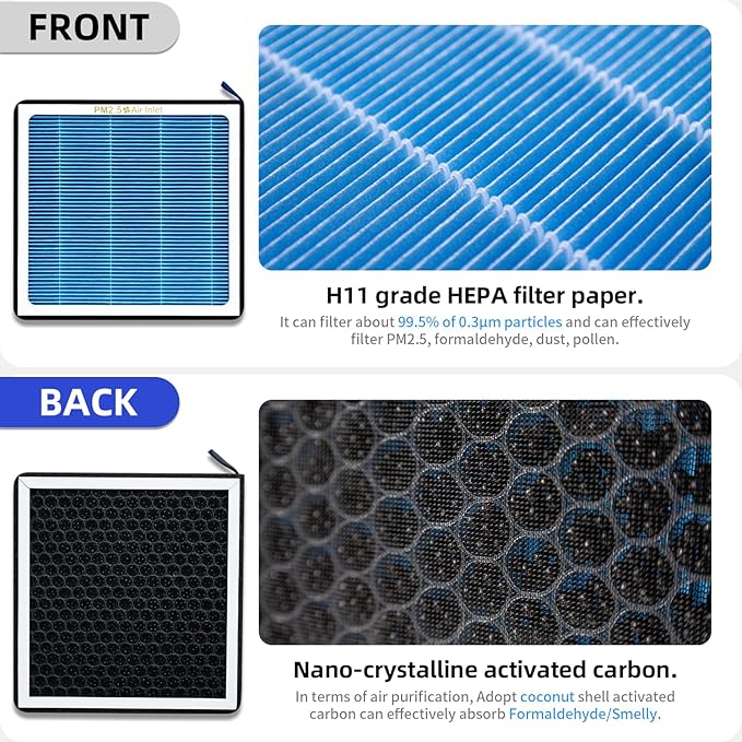 CF10374 CP374 Cabin Air Filter Replacement Compatible with Toyota Tacoma 2005-2023, Dodge Dart 2013-2016, Pontiac Vibe - Activated Carbon HEPA Filter Replaces 87139-YZZ09
