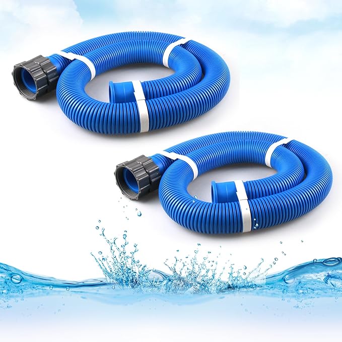 29060E Pool Pump Replacement Hoses for Intexx Pool Accessory Hose-1.5" Diameter 59" Long Pool Pump Hose Replacement，Fit for 1,500 Higher GPH Filter Pumps Saltwater Systems Sand Filters (2 pcs blue)